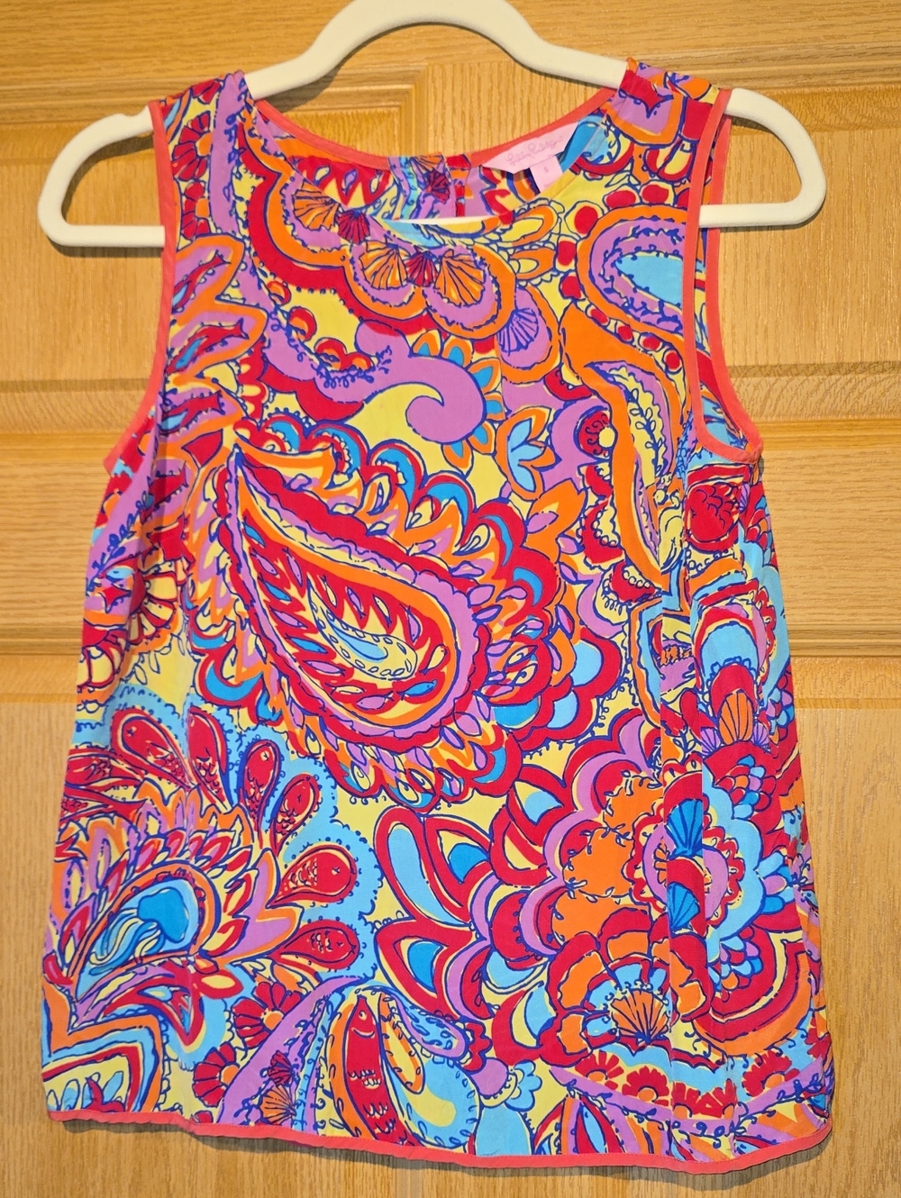 Lilly Pulitzer Multicolor Paisley Sleeveless Tank - Pink Orange Blue Yellow